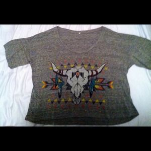 Southwestern skull crop top