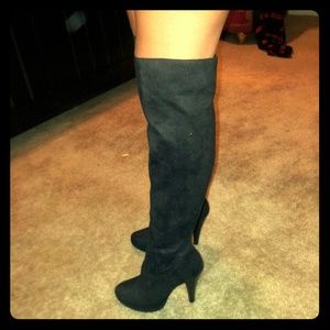 Over the Knee Black Suede Boots!!