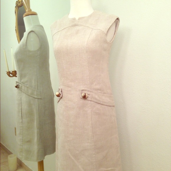 vintage Dresses & Skirts - Vintage Sheath Tan Dress