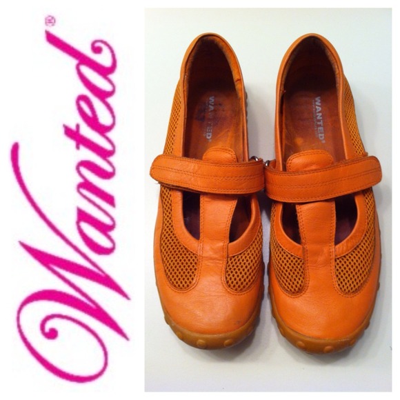 Wanted Mary Jane Shoe in orange leather