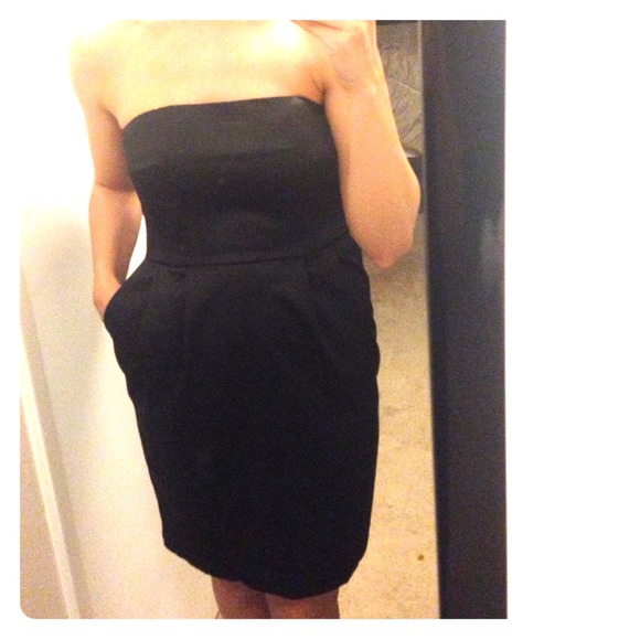 Black strapless dress from Express