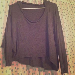 Grey crop bat wing tee.