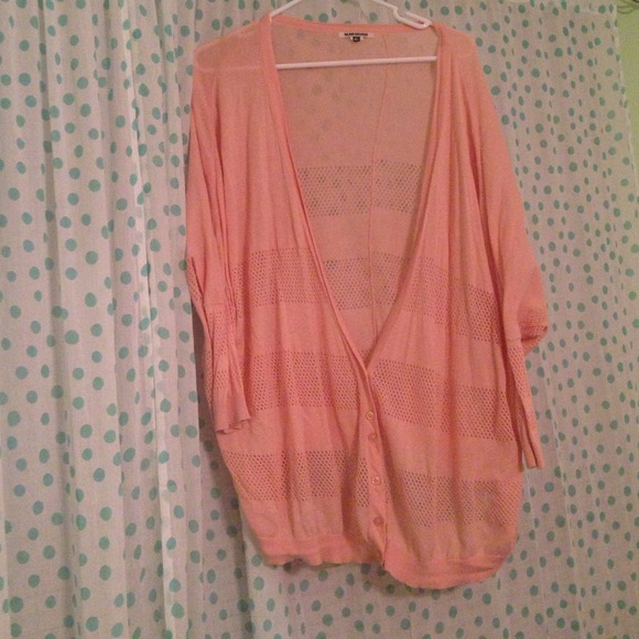 Oversized Lightweight Pink Cardigan