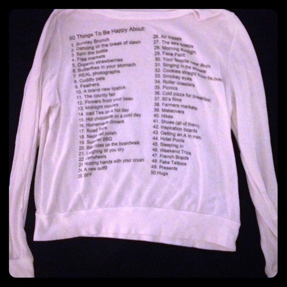 50 things to be happy about sweater
