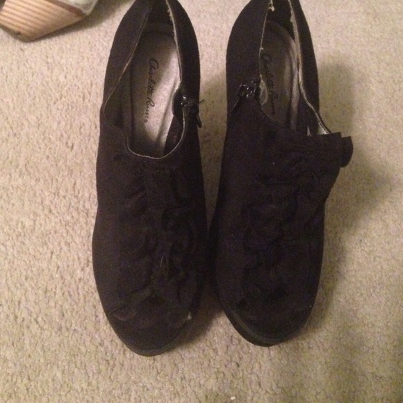 Black Peep Toe Heels