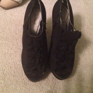 Black Peep Toe Heels