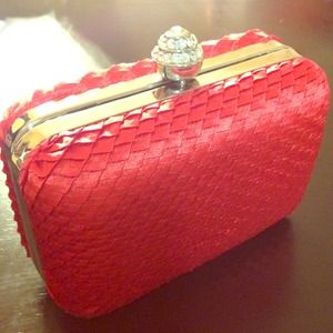 Bright red clutch