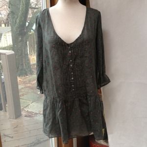 Aerie sheer green shift dress long top