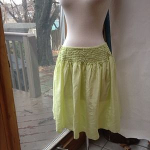Silk line green petal skirt