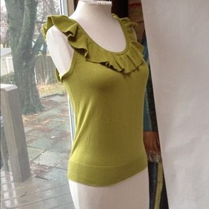 Olive green sleeveless sweater top