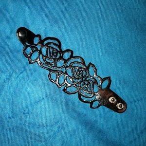 Laser-Cut Faux Leather Rose Cuff
