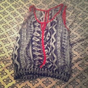 A beautiful black white and red loose fit shirt