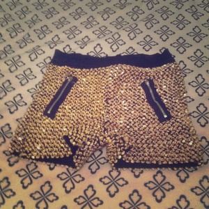 Gold spandex shorts