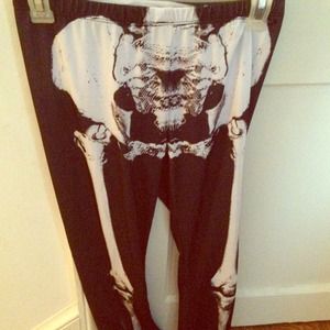 Skeleton leggings size M