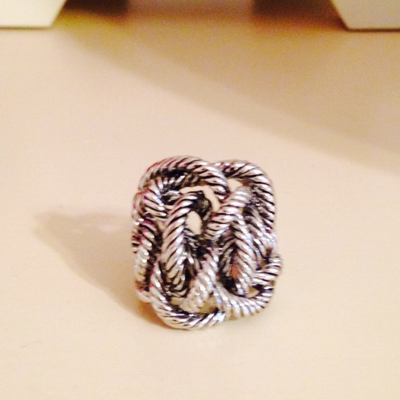 silver rope ring