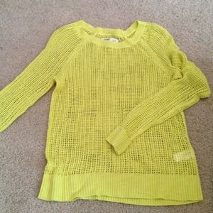 Open knit neon sweater