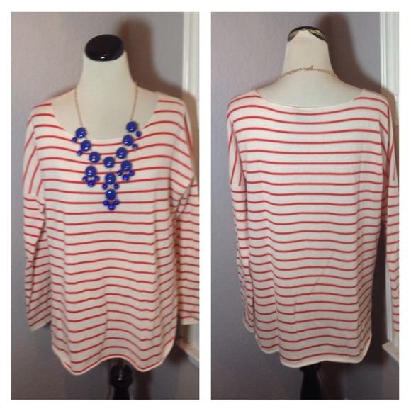 Vince Cashmere Red Striped Sweater - Picture 3 of 4