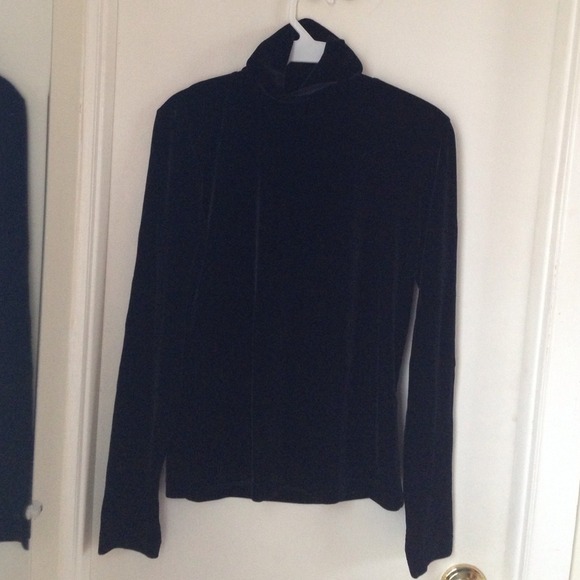 Velour turtleneck top.