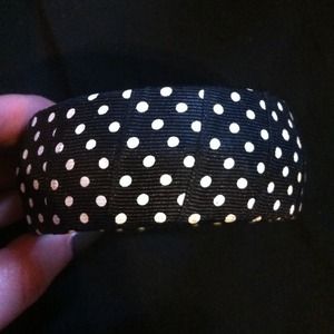 Black and white polka dot bangle