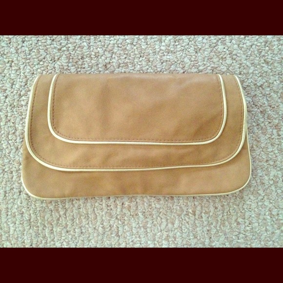 H&M Camel and Gold Clutch