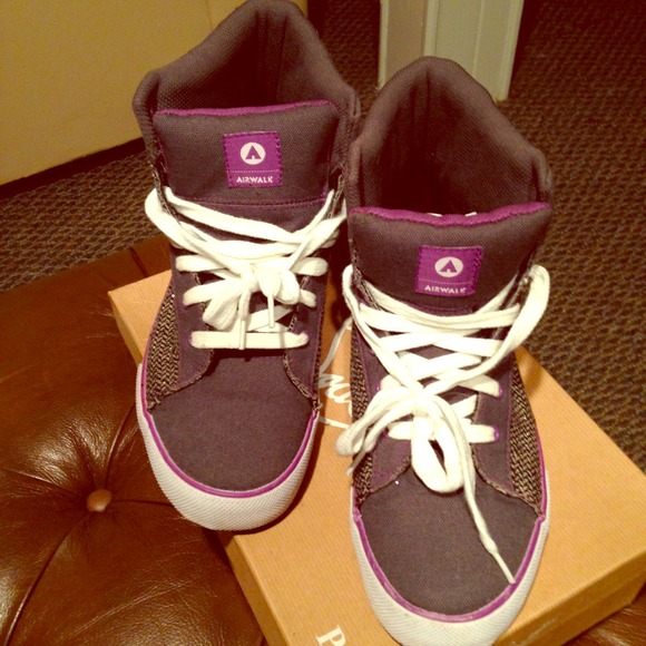Air walk Grey and Purple Hightop Sneakers!!