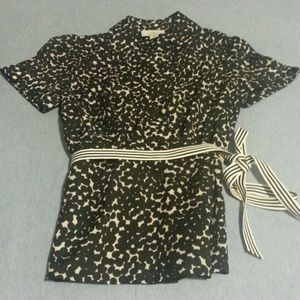 Wrap Around Black And White Top