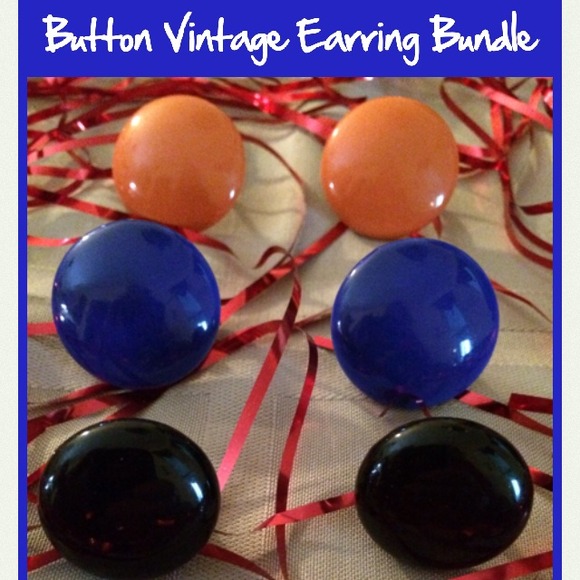 Vintage super fun button earring bundle 💝