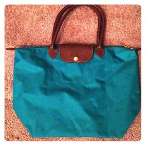 Longchamp 'Le Pilage' Large Tote in Teal