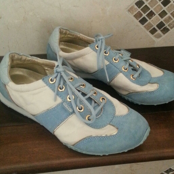 Coach Shoes Blue Suede Tennis Nwot Poshmark