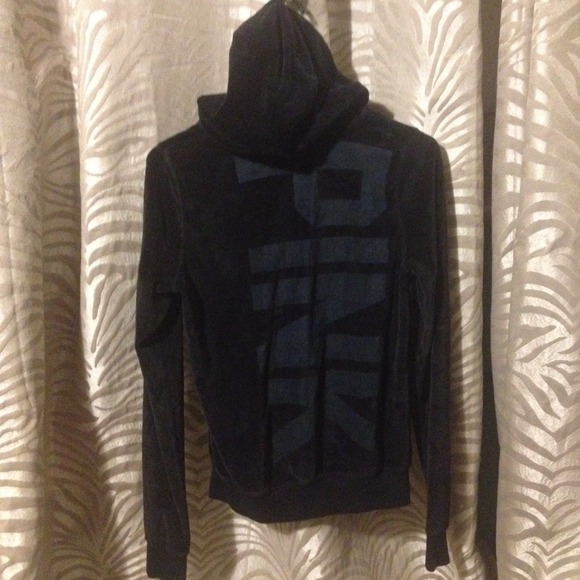 VS Pink Black Velour Hoodie - Picture 4 of 4