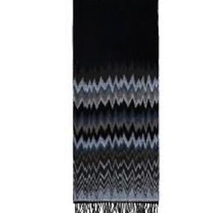 Dark Blue Graphic Cashmere Scarf