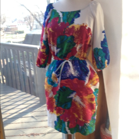 Floral graphic tropical dress