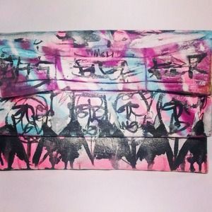 Handmade paint clutch on canvas