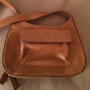 Camel leather organizer bag