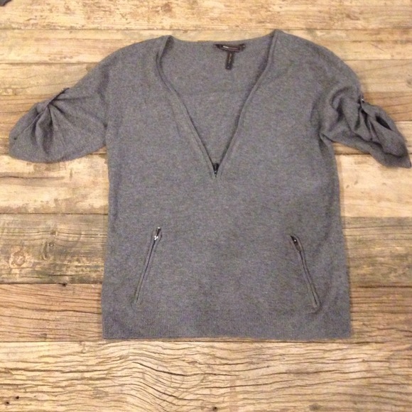 BCBG Maxazria heather grey wool sweater