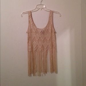Lace fringe top