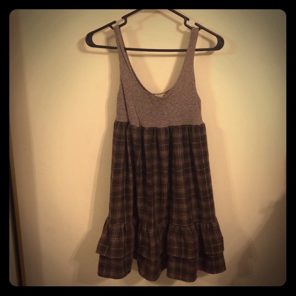 Plaid and striped dress