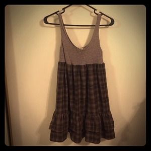 Plaid and striped dress