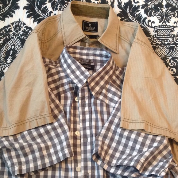 Mens short sleeve button up shirts. Khaki sold
