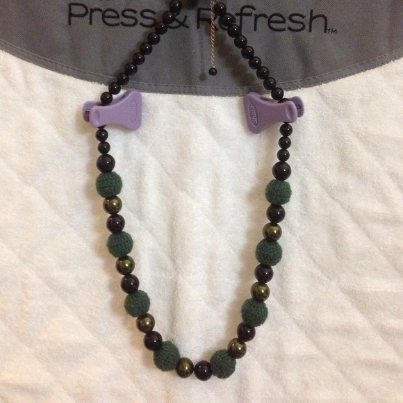Black and green beaded necklace