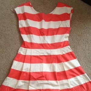 Coral striped dress