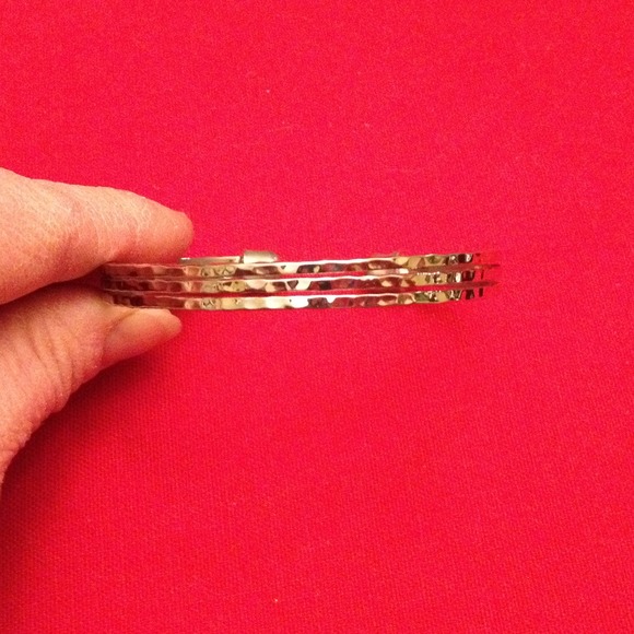 Lia Sophia Triple Strand Silver Cuff - Picture 1 of 2