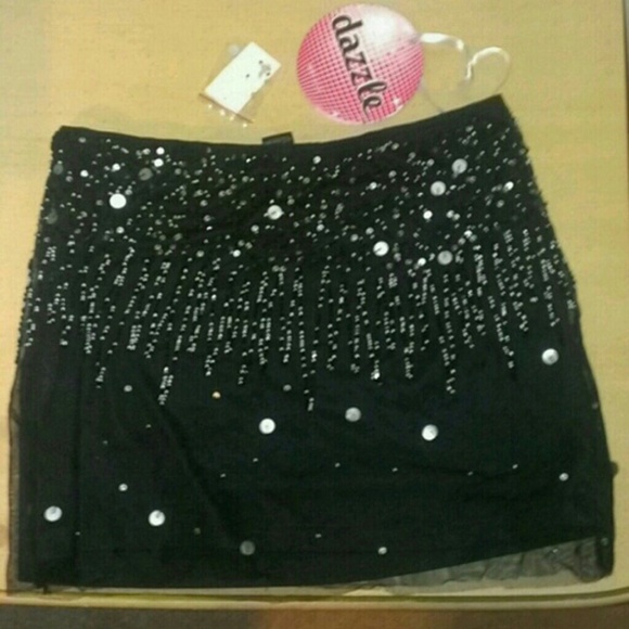 Black sequin skirt
