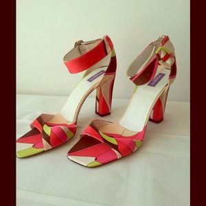 Multi colored Emilio Pucci designer high heeled.
