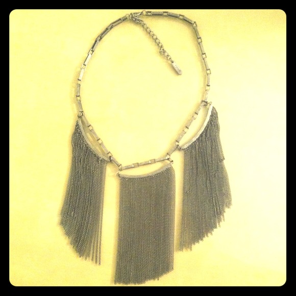 Unique gun metal statement necklace!