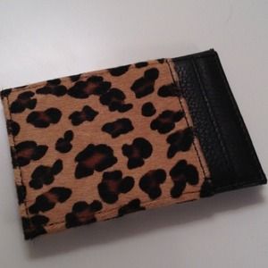 J Crew calf hair magic wallet