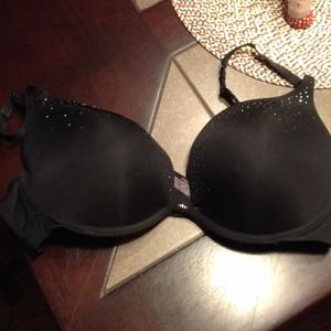Victoria's Secret black rhinestone push up bra