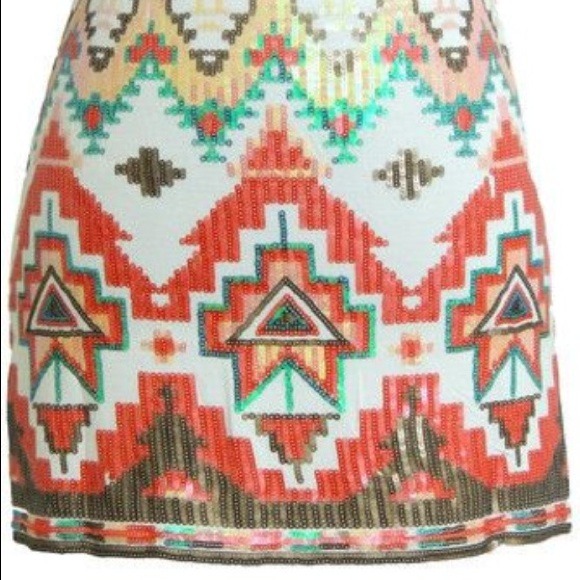 Aztec tribal sequin skirt