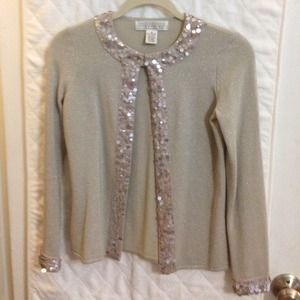 Sparkling grey cashmere cardigan