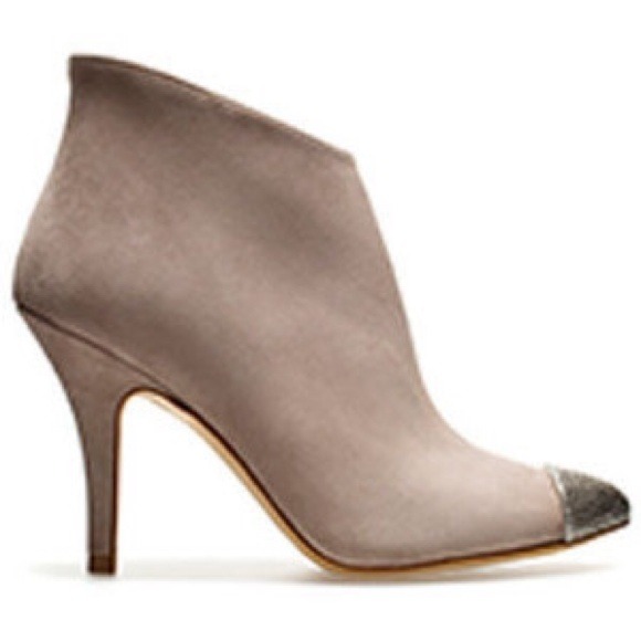 ON HOLD!!! Zara cap toe suede booties
